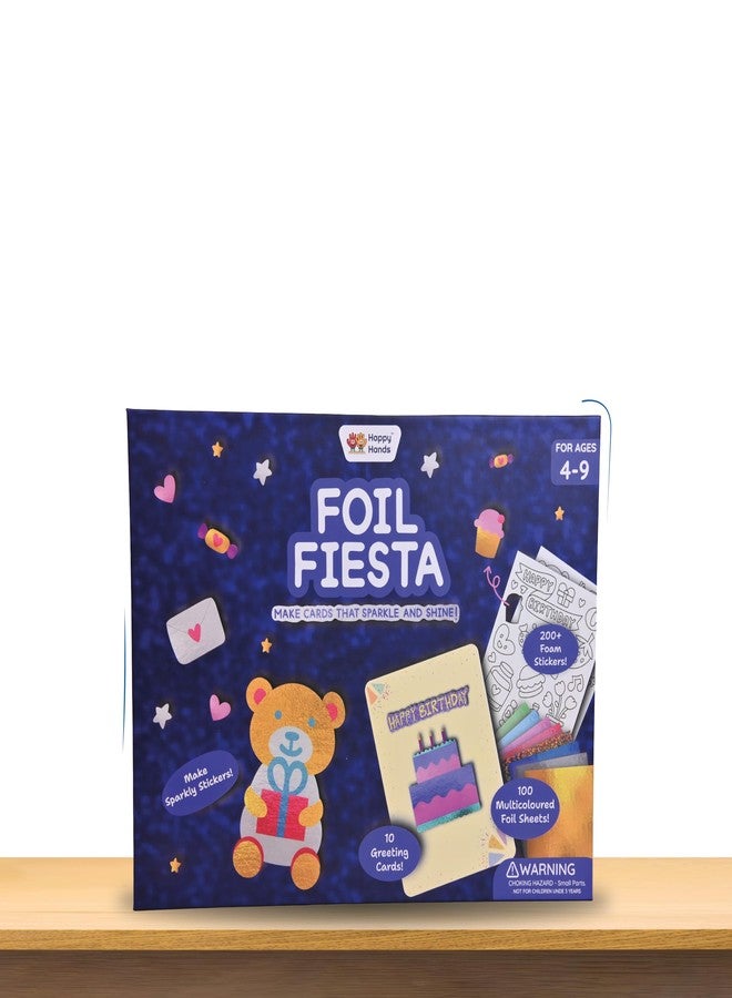 HAPPYHANDS Foil Fiesta - Card Making Set, Mess-Free Art, Craft Kits, Gifts for Kids Ages 4, 5, 6, 7, 8, 9 - Image 1
